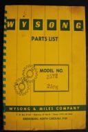 Wysong 2572 & 2596 Parts List & Maintenance Manual Press Brake